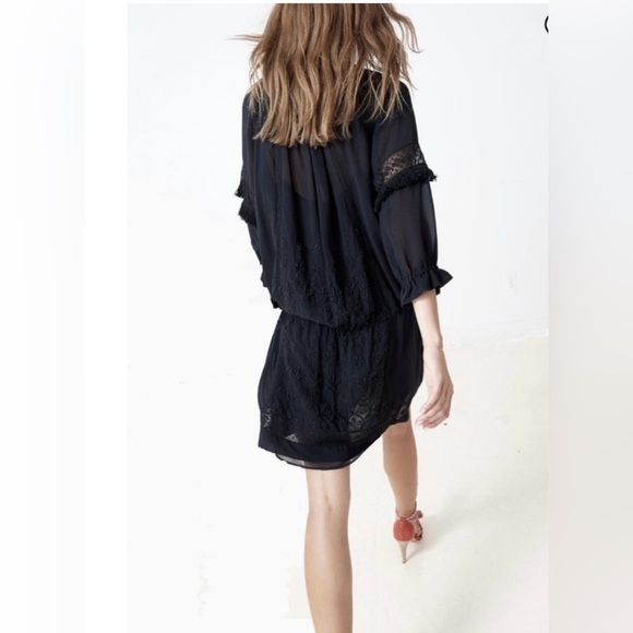 Ulla Johnson Frances Silk Embroidered Tassel Dress Midnight Blue Size 4 NWT Boho - Picture 9 of 11